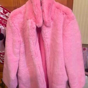 Pink fur coat